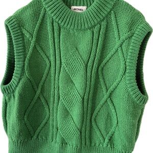 Monki Vibrant Green Knit Sweater Vest
